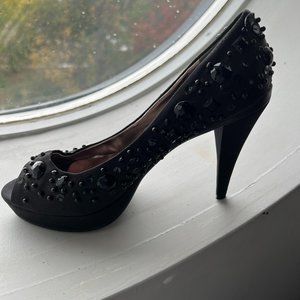 Beautiful Black Studded Evening Shoes